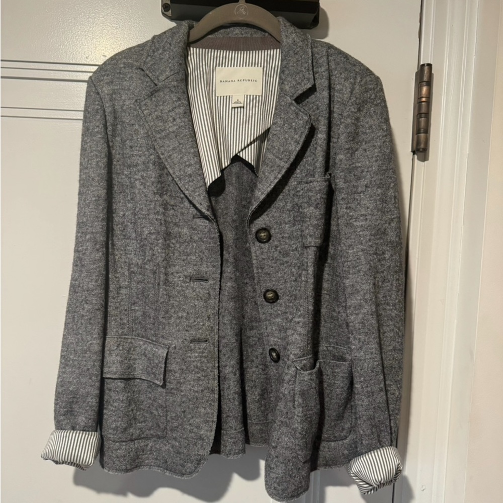 Banana Republic Women's Grey and Silver Blazer